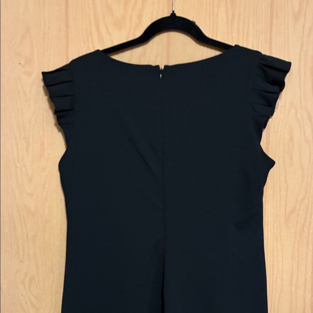 Elegant Black Ruffle Sleeve Mini Dress - Picture 4 of 4